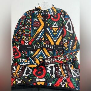 Reason Brand Bold Colorful Geometric Quarter Zip Jacket